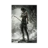 Leinwand-Kunstposter und Wandkunstdruck, Motiv 'Tomb Raider', Lara Croft Rise of The Tomb Raider', 30 x 45 cm, ohne R