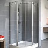 Schulte EP325504 01 500 Duschkabine Alexa Style 2,0 Runddusche, 80 x 80 cm, 192 cm, Radius 55 cm, 5 mm Sicherheitsglas klar hell beschichtet, alunatur, Montage auf Duschewanne oder F