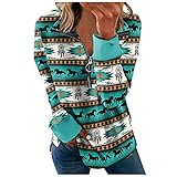 GFGHH Damen Pullover Sweatshirt Elegant V-Ausschnitt Patchwork Vintage Drucken Langarm Top Langarmshirt Shirts Freunde Bluse, Frauen Hemd Lässig Pulli Oversized Bequem Teenager Mädchen Sportbekleidung