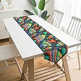 CHNOT Ägypten Indien Maya Tischläufer Modern Table Runner Tisch-Deko Tisch-Decke Tischband Tisch-Läufer Dekoration Tafeltuch Tischtuch Tischwäsche für Weihnachten/Hochzeit/Party White 178x33