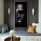 Moderne abstrakte goldene Leinwandmalerei Gold Inkjet Poster und Drucke große Wandkunstbilder für Wohnzimmerdekoration 20 x 46 cm (7,9 x 18,1 Zoll) R