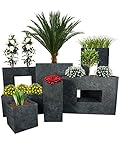 Pflanzwerk® Pflanzkübel Tower Lava Anthrazit 50x23x23cm Blumentopf *Frostbeständig* *UV-Schutz* *Qualitätsware*