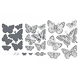 Seawang 1 Set DIY Stanzschablonen Und Silikon Stempel Scrapbooking Stanzmaschine Schablonen Stanzformen für Kartenherstellung, Geburtstagskarten Basteln (38)