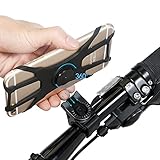 TREEROSE Fahrrad Handyhalterung Universal Motorrad Fahrrad-Lenker MotorradHandyhalter, 360° Drehbar Abnehmbare Anti-Shake Silikon Handyhalterung Fahrrad Motorrad Handy Halterung für 4.5- 7.5 Z