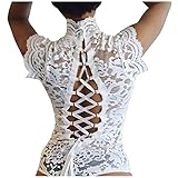 RMBLYfeiye Damen Spitzen Dessous Negligee Reizwäsche Body Lingerie Rollkragen Weihnachten Babydoll Zurück Schnürung Aushöhlen Nachtwäsche Kleid Christmas Reizvolle Strapsen Unterwäsche N