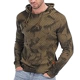 Forthcan Herren Pullover Sweater Pulli Dicker Warm Strickpullover Hoodie Hoody Lässiger Langarm Kapuzenpullover für Männer Autumn Winter, Grün, Size 3XL