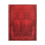 Paperblanks 12 Monate Softcover Flexis Business-Planer-Kalender 2022 Rotes Marokkoleder Schlicht | Business Planer | Ultra (180 × 230 mm)