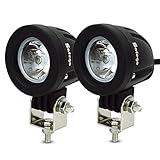 Safego 2 x 2.2inch LED Arbeitslicht 10W Motorrad Nebelscheinwerfer LED Scheinwerfer Auto Arbeitsscheinwerfer bar Motor Offroad Zusatzscheinwerfer (20-30-Grad) 10W Spotlight Reflektor 12V 24V