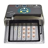 Volwco Vollautomatische Eier Inkubator 9-35 Eier Brutapparat Für Bruteier Mit Automatischem Wender, Temperaturregelung Mit Eingebautem LED Ei Licht Für Huhn, Ente, Gans, Taube, W