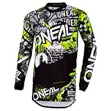 O'NEAL | Motocross-Shirt Langarm | MX MTB Mountainbike | Passform für Maximale Bewegungsfreiheit, Eingenähter Ellbogenschutz | Element Jersey Attack | Erwachsene | Schwarz Neon-Gelb | Größe M