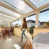 Acrylshop24 Terrassendach Terrassenüberdachung Carport Komplettset Polycarbonat 16mm 3-Fach Stegplatten farblos klar 16mm Stegplatten Tiefe:3000mm|Breite:5110mm - Mehrere Maße verfügb
