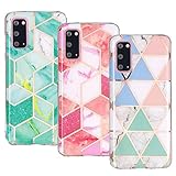 JZ 3-Pack Marble Design Hülle Compatible with Samsung Galaxy S20 FE / S20 FE 5G / S20 Lite TPU Soft Rubber Silicone Phone C