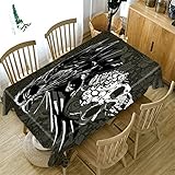 CCBAO 3D Totenkopf Gedruckt Weihnachten Tischdecke Wohnzimmer Dekoration Rechteckige Antifouling Tischdecke Küche Esstisch Outdoor Party Garten Couchtisch Tisch Quadratischer Tisch 228x335