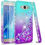 LeYi Hülle Galaxy J5 2016 Glitzer Handyhülle mit Panzerglas Schutzfolie(2 Stück),Cover Diamond Rhinestone Bumper Schutzhülle für Case Samsung Galaxy J5 2016 Handy Hüllen ZX Gradient Turquoise Purp