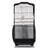 ASOCEA Vogelkäfig Seed Catcher Papageienkäfig Mesh Rock Universal Birdcage Cover Birdseed Nylon Net Guard extra groß - Schwarz (Vogelkäfig nicht enthalten)