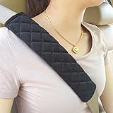 Premium Gurtpolster im Zweierpack, Polsterung für Sitzgurt im Auto für mehr Komfort auf der Reise（Schwarz）