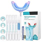 Zähne Bleaching Set für Zahnaufhellung - 24 LED Teeth Whitening Kit mit Rot & Blau Licht für Zähne Schnell und S