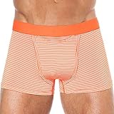 HOM Herren Boxer Briefs HO1 'Simon' - orange/White Stripes - L