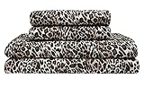 Elite Home Products Bettlaken-Set, Mikrofaser, 90 g/m², bedruckt mit tiefen Taschen, Zara Leopard, Twin XL