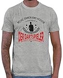HARIZ Herren T-Shirt Seine Exzellens Dartspieler Dart Darten Männer Weltmeisterschaft Plus Geschenkkarten Grau Meliert 4XL