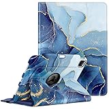 Fintie Hülle Kompatibel mit iPad Pro 11 2021 (3. Generation) / iPad Pro 11 2020 & 2018-360 Grad verstellbare Schutzhülle Cover mit Pencil Halter und Standfunktion (Z- Marmor Blau)