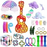 nvIEFE Tiktok Cheap Sensory Fidget Toys Pack,Push Bubble Pop Zappel Spielzeug Set,Fidget Cube Antistress Squeeze Spielzeug für Kinder Erwachsene ADD OCD Angst Autismu (Set 3)