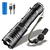 LED Taschenlampe, Extrem Hell 12000 Lumen CREE XHP70.2, 5 Modi, Zoombare, USB Wiederaufladbare Taschenlampe, IPX67 Wasserdicht,Wasserdicht für Camping,Wandern,Militär,Jagd,Outdoor Ausrüstung Fack