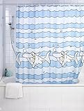WENKO 19229100 Duschvorhang Sharky - hochwertiges Textilgewebe, 180 x 200