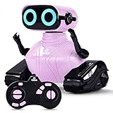 ALLCELE Roboter Kinder Spielzeug Mädchen, RC Roboter Spielzeug mit Fernbedienung, Süß Aussehen, Interessant Musik, Geschenk für Mädchen (Rosa)