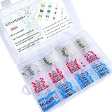 Lötverbinder, Lavvio Kabelverbinder Wasserdicht für Wasserdichte Lsolierung, 200PCS Quetschverbinder Sortiment in Verpackungsschachtel, 4 Verschiedene Größen Lötverbinder Set(0,25-6,00 mm²)