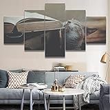 5-Teiliger Kunstdruck Auf Leinwand, Süße Katze Tier Aussehenwandbild, Malerei Set Kunst Handwerk Bilder Für Haus Wand Dekor (Sweet Home-150X80cm)