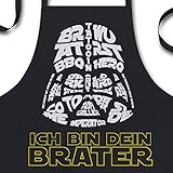 YORA Grillschürze für Männer lustig - Ich bin dein Brater - Vatertagsgeschenk inkl. BBQ-Urkunde - lustige Geschenke zum Vatertag - Geschenkideen Papa & Op