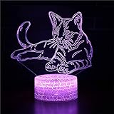 3D Illusion Lampe Optische Täuschung Lampe Katze Tisch Schreibtisch Dekor für Heimtex