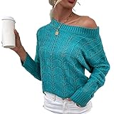 ZYYM Damen Pullover Lässiges Pulli Sweater Lange Ärmel Strickpullover Rundhals Langarm Jumper Tops Damen Winter Elegant Grobstrickpullover Langarm Lose Pulli Oberteile Mode Pullover Strickp