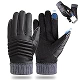 HITNEXT Winter Fahrradhandschuhe, Thermo Motorrad Skihandschuhe, Mountainbike Touchscreen Texting Handschuhe, Biking Handschuhe Arbeitshandschuhe für Herren Damen D