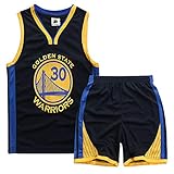 Basketball-Trikots Set für Kinder Curry #30 Basketballspieler-Trikot Basketball-Shirt Weste Top Sommershorts für Jungen und M