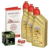 Castrol 10W-40 Öl + HiFlo Ölfilter für Suzuki QuadSport Z400 (LT-Z 400), 03-15 - Ölwechselset inkl. Motoröl, Filter, Dichtring