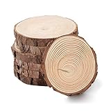 LEISHENT Holzscheiben 10 Stück 9-10cm rund Baumscheiben Natur zum Basteln Bemalen für DIY Handgemachte Hochzeit Handwerk Weihnachten Dekoration,N