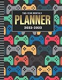 Two-Year Monthly Planner 2022-2023: 8.5x11 24-Month Calendar and 100-Page Dot Grid Notebook Combined / Colorful Game Controller - Gamer Art Pattern / ... Drawing - Sketching / Creative Life Org