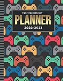 Two-Year Monthly Planner 2022-2023: 8.5x11 24-Month Calendar and 100-Page Dot Grid Notebook Combined / Colorful Game Controller - Gamer Art Pattern / ... Drawing - Sketching / Creative Life Org