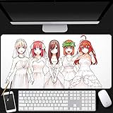 Mopoq Cinque Metà del tappetino pro Maus Hanayome Sposa Nakano Sanjiu Nino Anime Übergröße Tappetino da scriwania pro tastiera del computer bidimensionale (Color : 4)