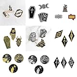 SHAOWU 3 Stück/Set Dunkle Serie Emaille Pins Abzeichen Dämonen Prophezeiung Fantastische Broschen Hand Grabstein Bücher geometrische Revers Pin Jewelry Style2