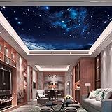 3D Stereo Fantasy Sternenhimmel Hintergrund Wand Papier Deckenleiste KTV Box Schlafzimmer Tapete Restaurant Tapete-450cmx300