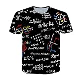Unisex-T-Shirt Kreatives Mathe-Formel-Druckoberteil Sport-T-Shirt mit Bodenbildung (Schwarz,M)