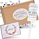 Die Gudn wiederbefüllbare Konfetti Kanönle (Confetti-Push-Pop/Konfettikanone/Popper/Konfettibombe) für Hochzeit, Geburtstag, Silvester und sonstige Partys (Pastell/Gold (4er))