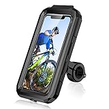 Kewig Handyhalterung Fahrrad Wasserdicht Universal Motorrad Scooter Fahrrad Smartphone Handyhalter 360° Drehbarer Handyhalter Motorrad Für 4,5-6,1 Zoll Smartphone (S, Schwarz)