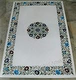 Weiße Marmor-Sofa-Tischplatte mit Blumenmuster, Esstischplatte für luxuriösen Lebensstil, 91,4 x 152,4