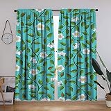 Marienkäfer Deko-Vorhänge, florales Blattwerk, Ornament-Muster, Blütenpflanzen, Blätter, Kletterpflanzen, Vintage-Stil, Kunst, Wohnzimmer, Fenstervorhang, 139,7 cm B x 182,9 cm L