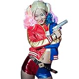 Formemory Quinn Cosplay Kostüme für Erwachsene, Suicide Kostüm mit Handschuhe, Jacke, T-Shirt, Shorts für Halloween FaschingKarneval Cosplay (XL)
