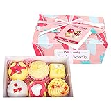 Bosixty Badekugel Geschenkset,Kuchen Badesalz Milch Bade Badesalz Kugel Explosion Salt Bubble Ball,6 Bath bombs für Schaumbad und Natürliche Ätherisches Öl Spa Befeuchten Sie die H
